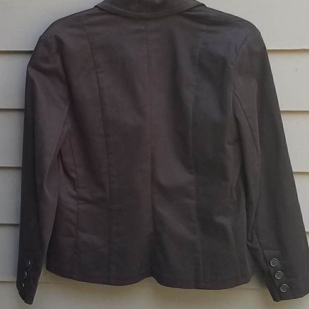 Gap Black Brushed cotton Blend Blazer Size 8 - Picture 3 of 7
